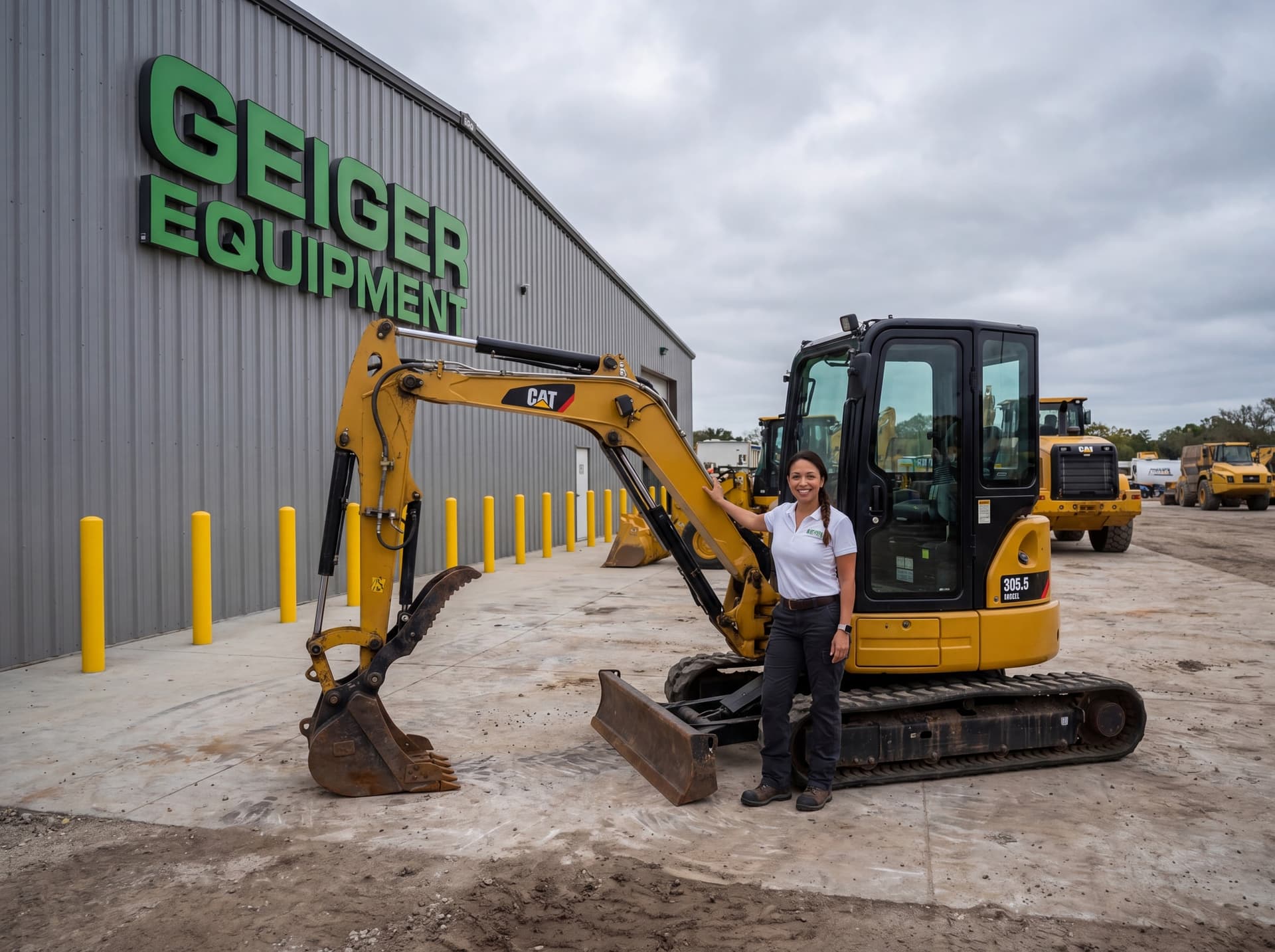 Maria Santos with CAT 305.5 Mini Excavator