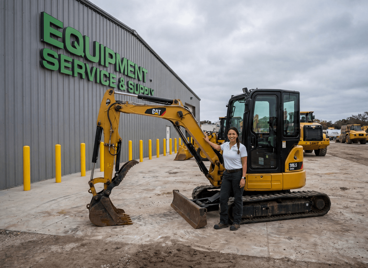 Maria Santos with CAT 305.5 Mini Excavator